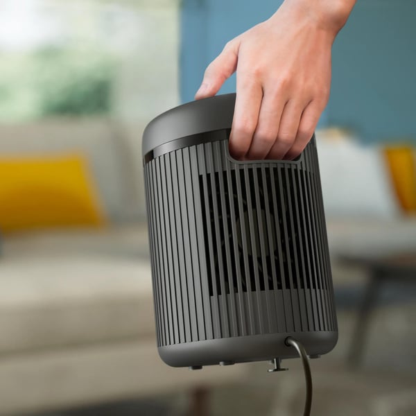 Philips Kompakti keraaminen lämmitin, Sähkökäyttöinen lämpötuuletin, Keraaminen, 1,5 m, Sisätila, Taulukko, Tummanharmaa