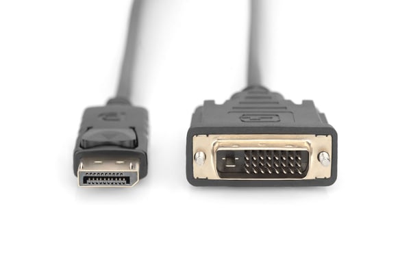 DIGITUS - Näyttökaapeli - DisplayPort (P) - DVI-D (P) hasp - 2 m - muotoiltu, sormiruuvit - musta