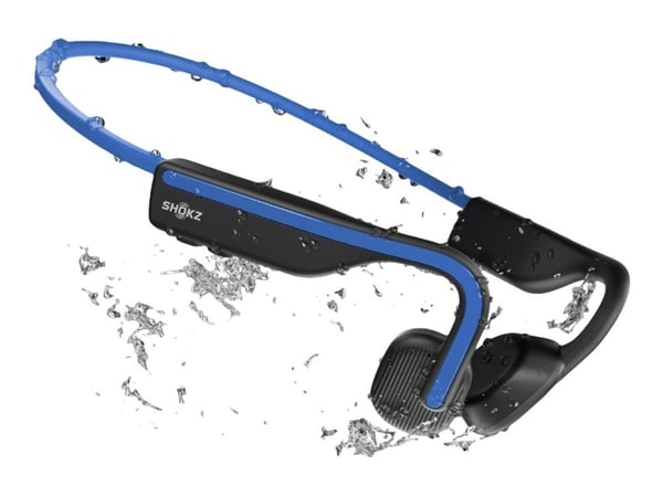 AfterShokz OpenMove - Hodetelefoner med mikrofon - åpent øre - bak-nakken-montering - Bluetooth - trådløs - blå