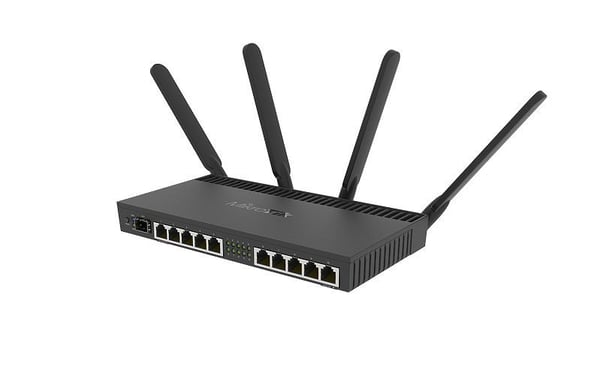 Mikrotik RB4011iGS+5HacQ2HnD-IN, Wi-Fi 5 (802.11ac), Kaksitaajuus (2,4 GHz/5 GHz), Ethernet LAN, Musta, Pöytäreititin