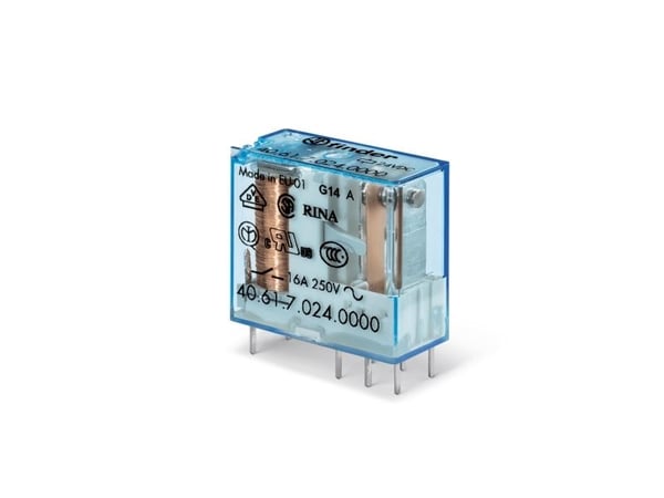 Finder 40.61.9.024.4000 Piirilevyrele 24 V/DC 16 A 1 x vaihtokosketin 1 kpl 1 kpl