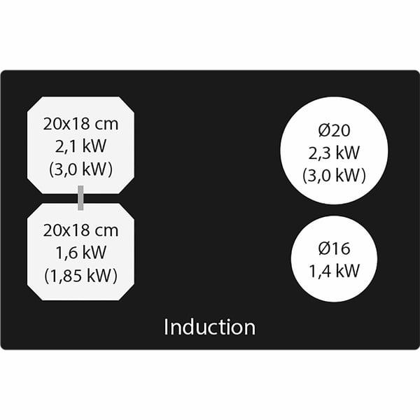 Elica NikolaTesla One BL/F/Mix Induksjonstopp med integrert hette - Resirkulasjonsmodell