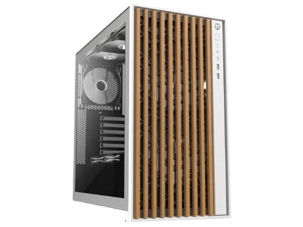 NOX Hummer NXHUMMERELEMENT, Tower, PC, Vit, Trä, ATX, ITX, Micro-ITX, Akrylnitrilbutadienstyren (ABS), Stål, Härdat glas, Trä, 18,1 cm