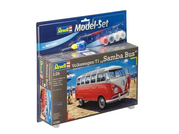 Revell Model Set Volkswagen T1 Samba Bus, Modellskåpbil, Monteringssats, 1:24, Volkswagen T1 Samba Bus, Väldigt utmanande, 173 styck