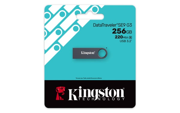 Kingston DataTraveler SE9 G3 - USB-flashstasjon - 256 GB - USB 3.2 Gen 1 - mørk nikkelfarge