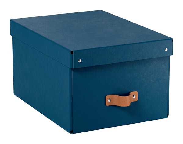 Leitz Puro förvaringslåda med lock, 17L, medium, 100% återvunnen kartong, 2-pack, Blå, Kartong, 17 l, 270 mm, 370 mm, 200 mm