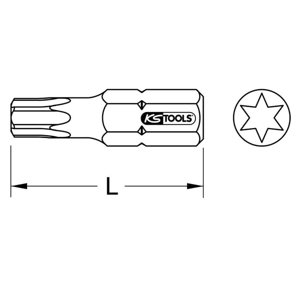 KS Tools 910.2336 9102336 Torx-bitti T 40 Rustfrit stål V2A rustfri C 6.3 1 stk