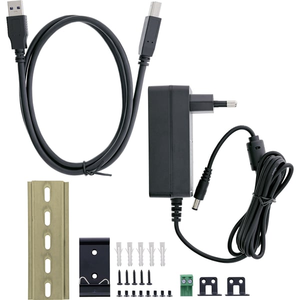 InLine USB 3.2 Gen.1 teollisuuskeskitin - 7 porttia - alumiinikotelo - virtalähteellä (353956B)