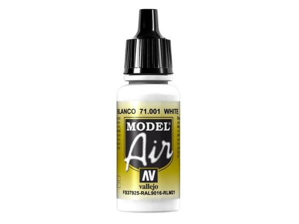Vallejo 71.001, 17 ml, Hvit, Matte, Flaske