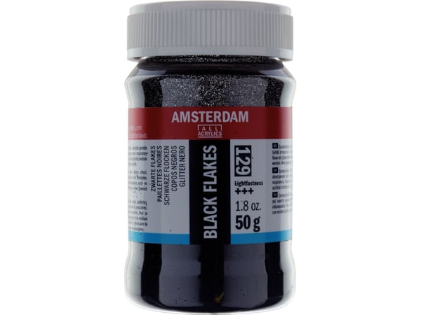Amsterdam Black glitter flakes 129 purkki 75 ml