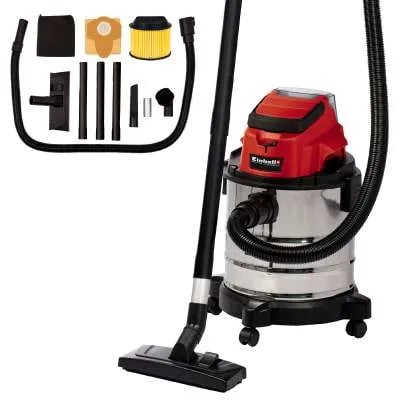 Einhell TC-VC 18/20 Li S-Solo, Kuiva ja märkä, Musta, Harmaa, Punainen, 20 L, 8 kPa, 1,5 m, 3,6 cm - SOLO
