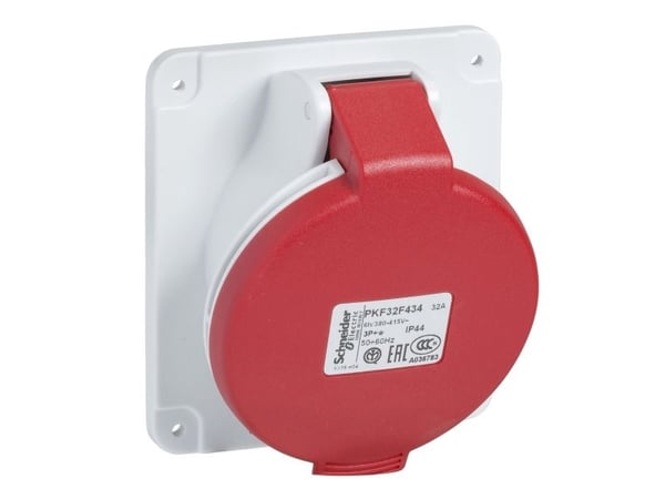 Schneider Fast stikkontakt 5P 32A 400V rød IP44 (PKF32F435)