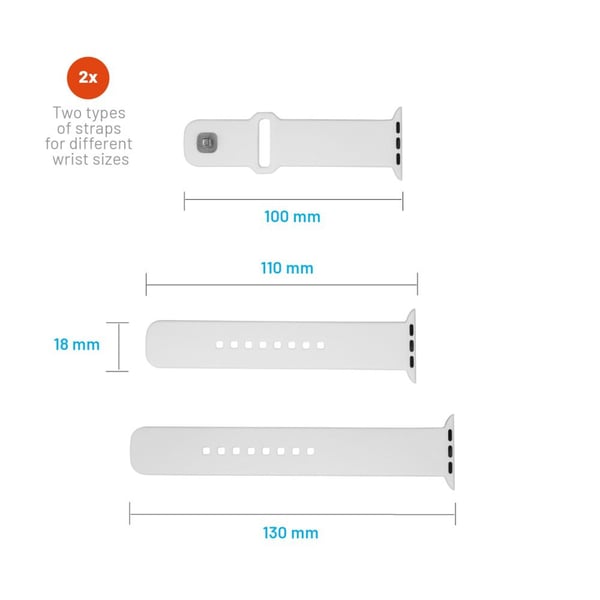FIXED - KlocKräm för smart klocka - 38/40/41mm, silikon - vit - för Apple Watch Hermès Series 12, Hermès Series 9, SE 3, Series 10, Series 11, Seri...