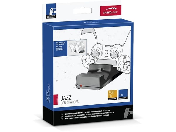SPEEDLINK JAZZ USB Charger - Ladestativ - 2 utgangskontakter - svart - for Sony PlayStation 4