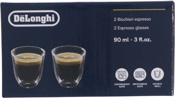 De’Longhi DLSC310, Transparent, Glas, Rund, 2 styck, Klar, 90 ml De’Longhi DLSC310, Transparent, Glas, Rund, 2 styck, Klar, 90 ml
