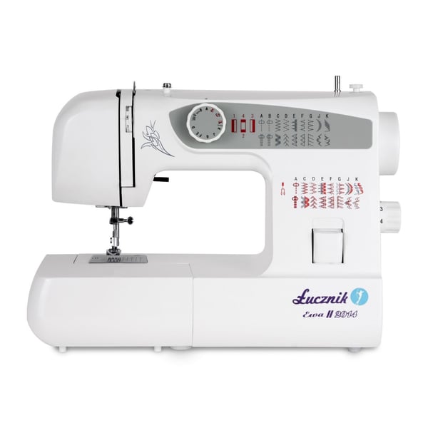 Lucznik Ewa II 2014, Valkoinen, Puoliautomaattinen ompelukone, Overlock, Ompelu, Quilting, 4-vaiheinen, Painikkeet, Rotaatio, Vaihtuva