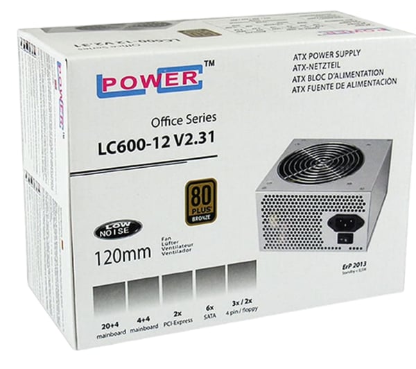 LC Power LC600-12 V2.31 - Virtalähde (sisäinen) - ATX12V 2.31 - 80 PLUS Bronze - 450 Watt - aktiivinen PFC