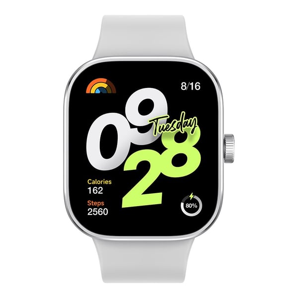 Xiaomi Redmi Watch 4 - Smartklokke med stropp - TPU - hvit - håndleddstørrelse: 135-205 mm - display 1.97" - Bluetooth - 31.5 g - sølvgrå