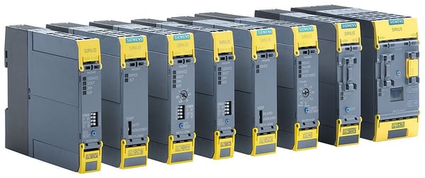 SIEMENS SIRIUS -turvareleen jatkoyksikkö 4RO, jossa on releen aktivoima piiri 4 NO 1 NC US = 24 V DC ruuvi