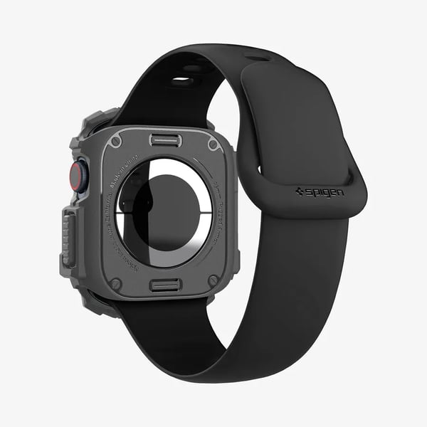 Spigen Rugged Armor, Box, SmartWatch, Tummanharmaa, Apple, Apple Watch 10 (42mm), Termoplastinen polyuretaani (TPU)