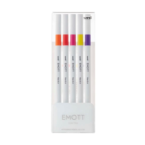 Emott fineliner 5 stk ass. Lille bord stander sæt 2