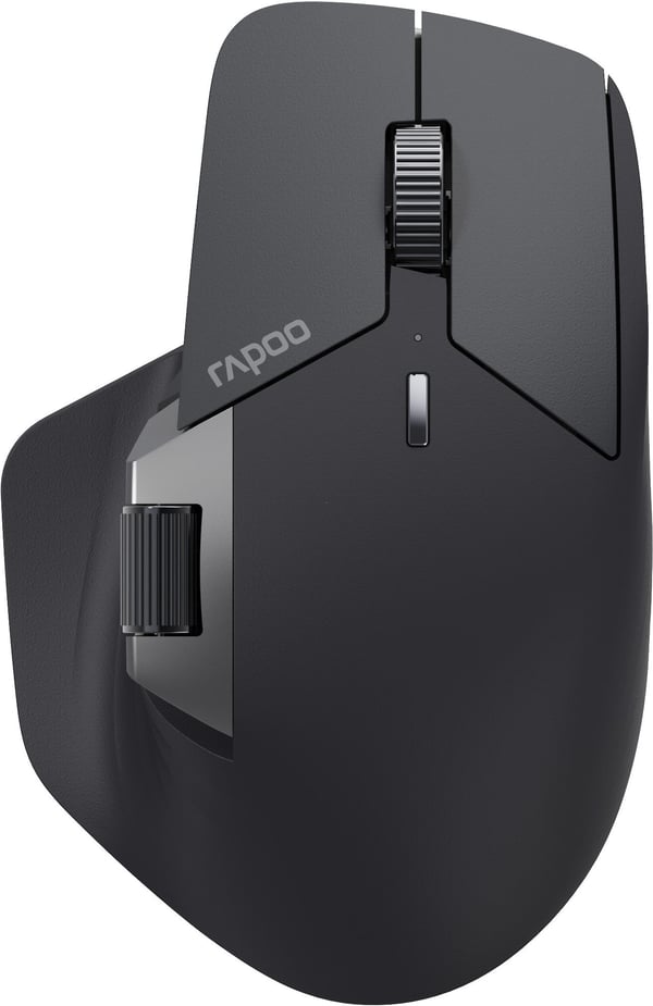 Rapoo MT760L - Mus - flerlägen - optisk - 10 knappar - trådlös - 2.4 GHz, Bluetooth 4.0, Bluetooth 5.0 - trådlös USB-mottagare - svart