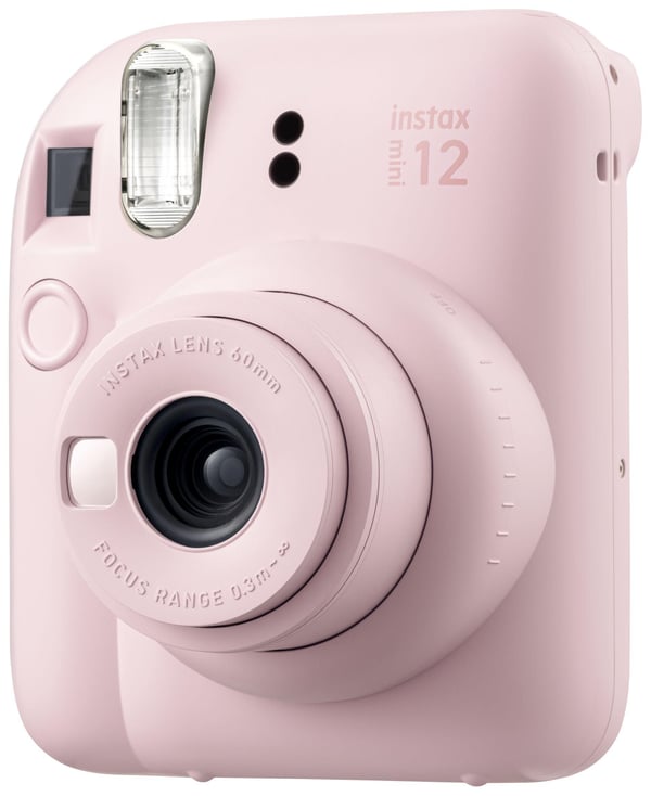 Fujifilm Instax Mini 12 direktutskrivande kamera med 60 mm-objektiv, Blossom Pink