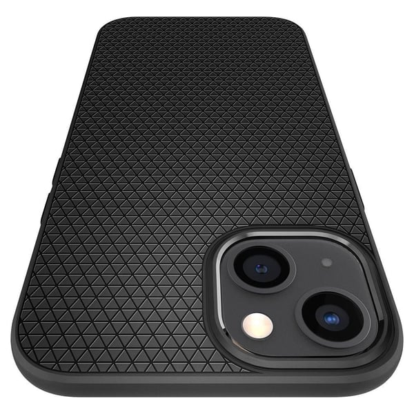 Spigen Liquid Air - Baksidedeksel for mobiltelefon - termoplast-polyuretan (TPU) - matt svart - for Apple iPhone 13
