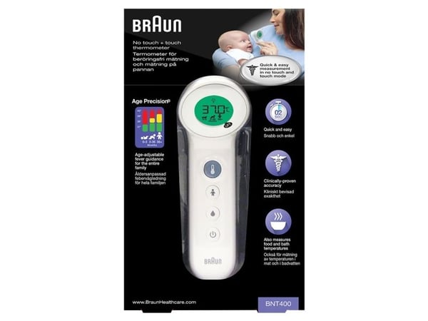 Braun Sensian 7 BNT400WE panntermometer, beröringsfri + med beröring, vit