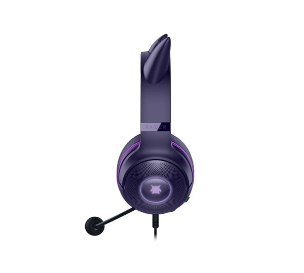 Razer Kraken Kitty V2 - Gengar Edition - headset - 7.1-kanals - fullstorlek - kabelansluten - USB-A - ljudisolerande