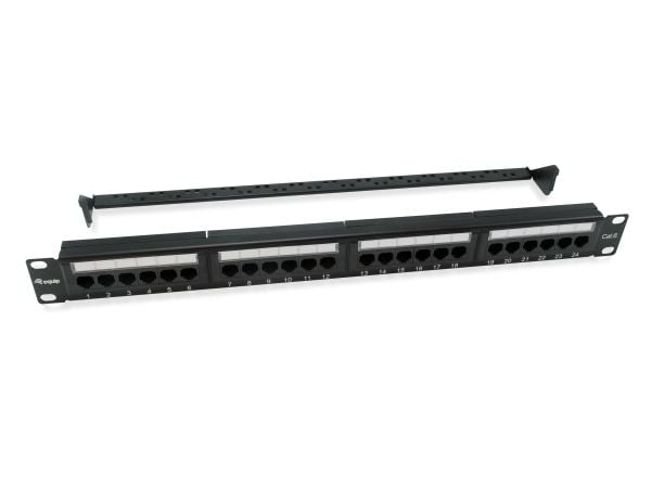 Equip 135426, Cat6, 22/26, Sort, ABS syntetisk, Stål, Rackmontering, 1U Equip 135426, Cat6, 22/26, Sort, ABS syntetisk, Stål, Rackmontering, 1U
