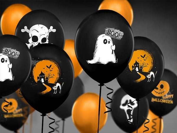 Party Deco Halloween ballonger, Ghost, sort, 30 cm, 50 stk universal