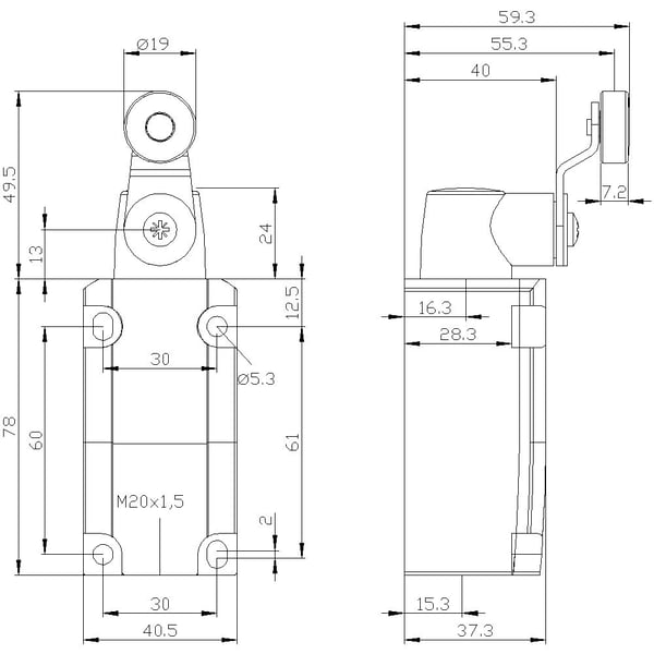 Siemens 3SE51120LH111AJ0 3SE5112-0LH11-1AJ0 Stopkontakt 6 A Svingstang, Stang i rustfrit stål IP66, IP67 1 stk