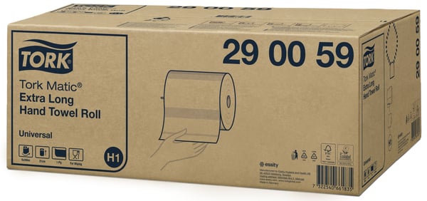 Håndklæderuller Tork H1 Matic® Universal 1-lag 280m hvid - (6 ruller pr. karton)