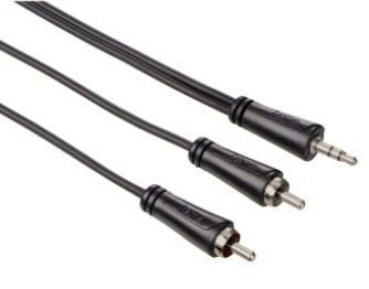Hama - Ljudkabel - RCA x 2 hane till mini-phone stereo 3.5 mm hane - 75 cm - svart