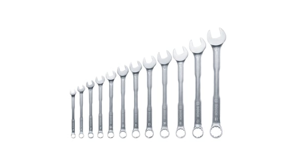 Bosch 1 600 A02 Z9D, 6,7,8,9,10,11,12,13,14,15,17,19 mm, Rustfritt stål, Kromvanadiumstål, Satin, 12 stykker