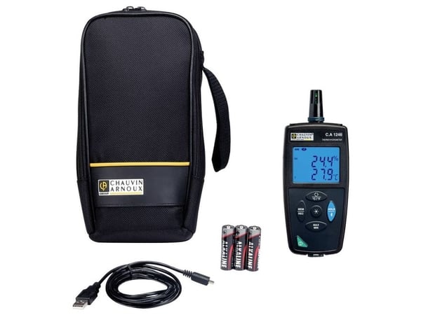 Chauvin Arnoux C.A 1246 Fuktmätare (hygrometer) 3,0 % rH 98,0 % rH Datalogger och trådlöst USB-gränssnitt, Dataloggerfunktion,