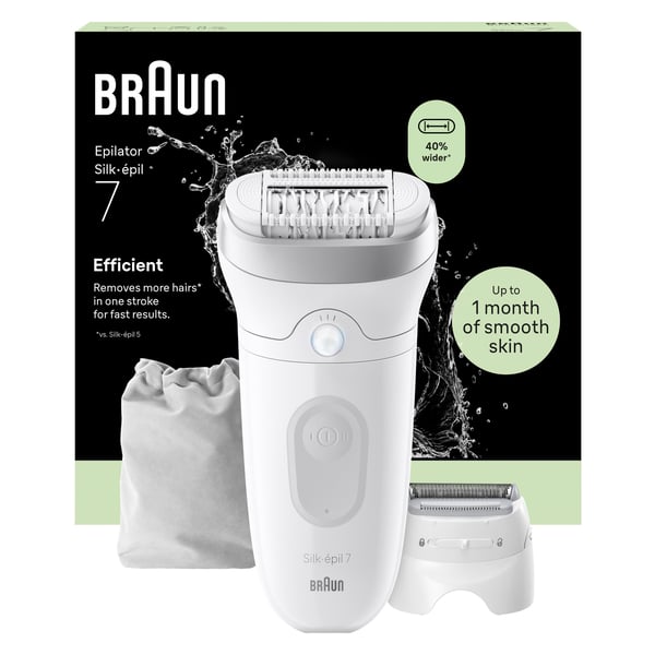 Braun Silk-épil 7 7-041, Grå, Vit, MicroGrip, Armhåla, Bikini, Tyskland, 0,5 mm, Batteri