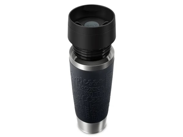 EMSA Travel Mug Classic N2022000, musta, ruostumaton teräs, silikoni, ruostumaton teräs, polypropeeni (PP), 4 h, 8 h