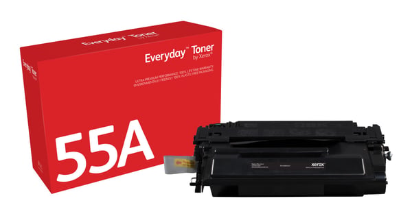 EverydayTM Mustavalko Toner by compatible with HP 55A (CE255A), Standard capacity, 6000 sivua, Musta, 1 kpl