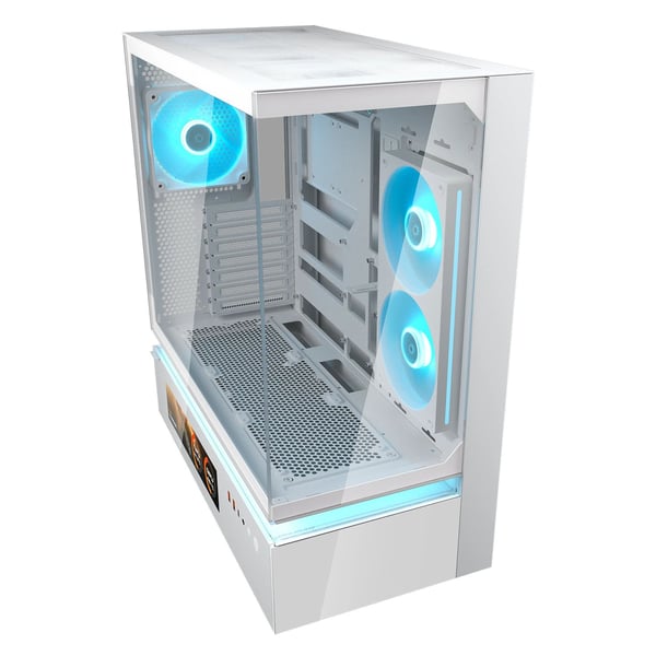 COUGAR CGR-2DA4W-V, Midi Tower, PC, Vit, ATX, CEB, micro ATX, Mini-ITX, Glas, Stål, Spela