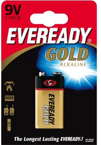 Energizer Eveready Gold, Engangsbatteri, 9V, Alkalinsk, 9 V, 1 stykker, Sort, Gull