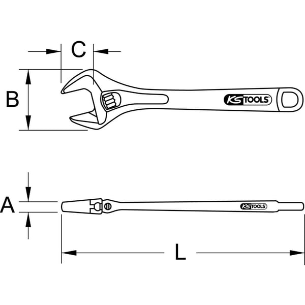KS TOOLS BERYLLIUMplus justerbar skiftenøkkel 380 mm (962.1112)