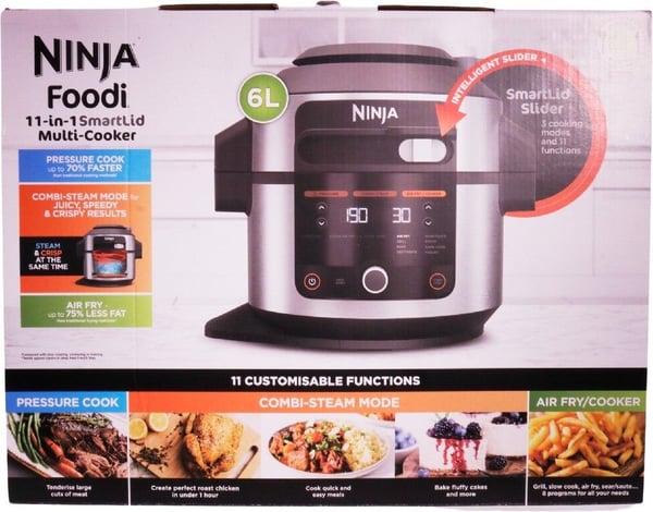 Ninja Foodi OL550EU Multifunktionelt kogeapparat 1460W Sort/ sølv Ninja Foodi OL550EU Multifunktionelt kogeapparat 1460W Sort/ sølv