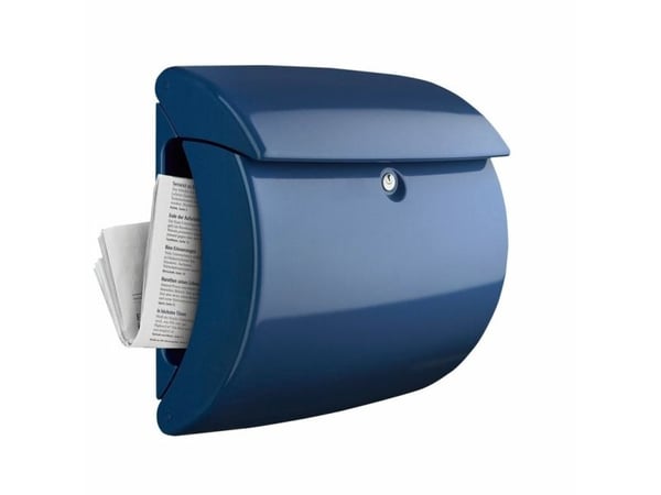 BURG-WÄCHTER PIANO 886 Marine Blue, Seinäänkiinnitettävä postilaatikko, Muovi, Sininen, Vaaka, Avain, Yläreuna