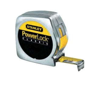 Stanley PowerLock - Mittanauha - 10 m - Terän leveys: 25 mm - muovi, Mylar - kromattu (kaappi)