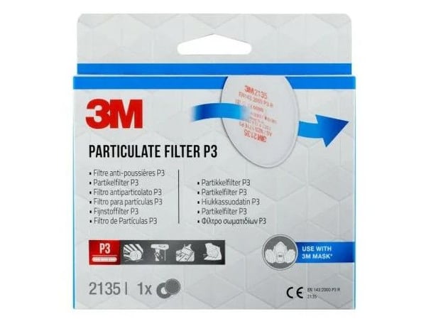 3M Highland 2135PRO1, Partikkelfilter, 1 stykker, P3, Half Facepiece Reusable Respirators 6000 Series