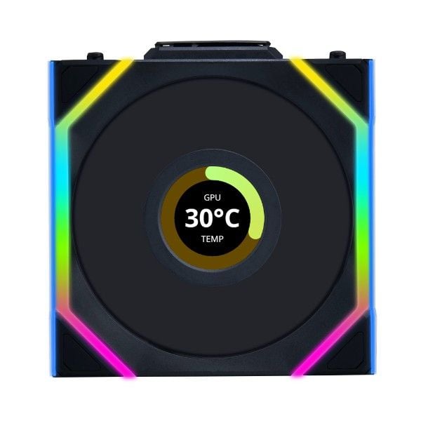 Lian Li UNI FAN SL Wireless LCD 120 Reverse Blade, Vifte, 12 cm, Sort