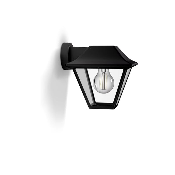Philips myGarden Alpenglow-vegglampe, 60 W, E27, ingen pære, Vegglys, Svart, Metall, IP44, Terrasse, Hage, I