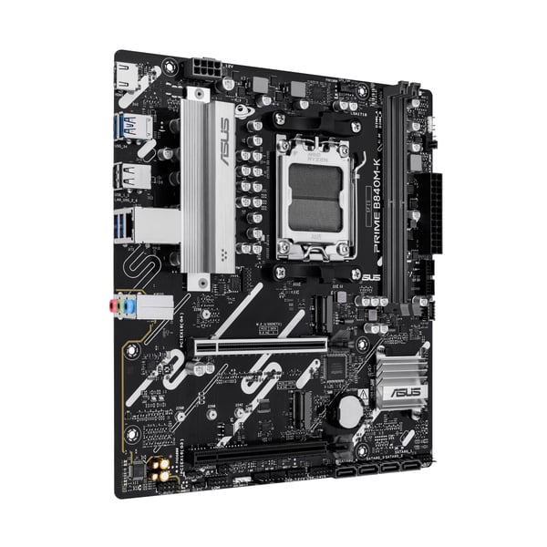 ASUS PRIME B840M-K - Moderkort - micro ATX - Socket AM5 - AMD B840 Chipuppsättning - USB 3.2 Gen 1, USB-C 3.2 Gen 1 - 2.5 Gigabit LAN - inbyggda gr...